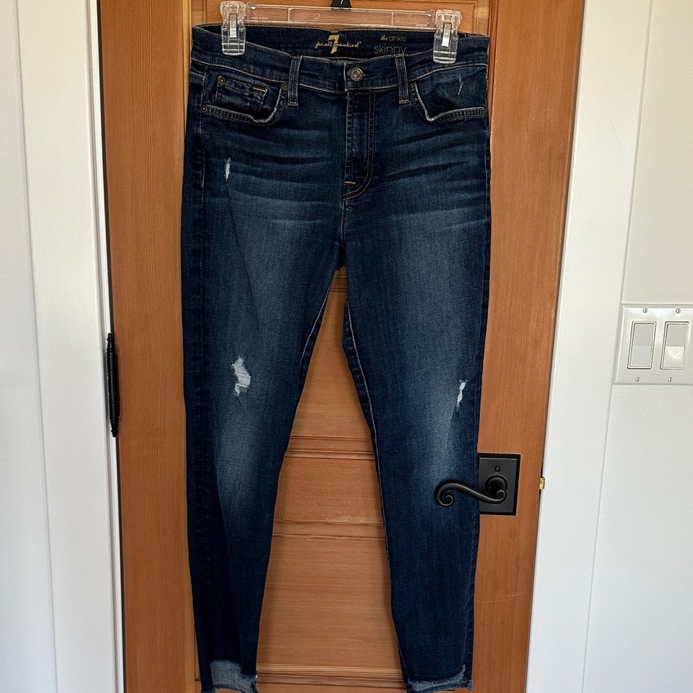 7 For All Mankind Dark Blue Skinny Jeans